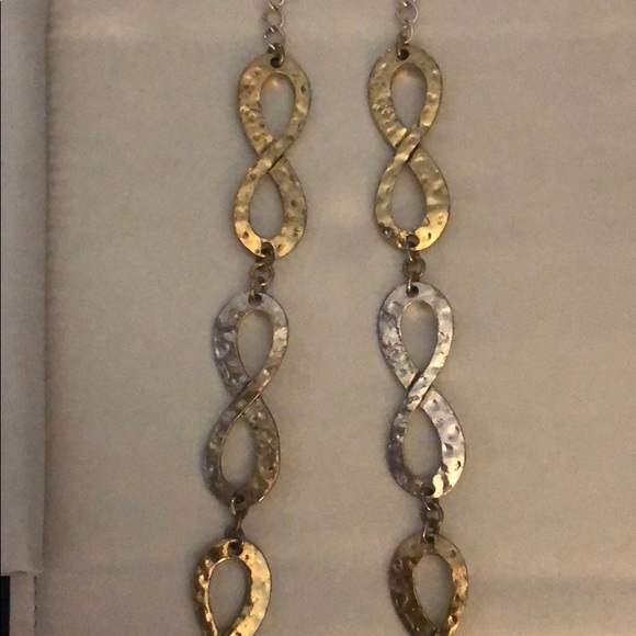 Infinity Hammered Gold & Silver Necklace - Picture 4 of 4